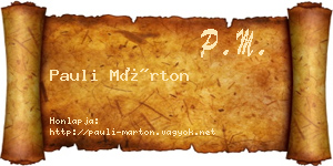 Pauli Márton névjegykártya