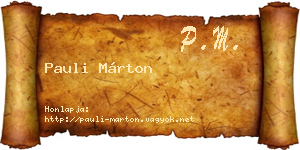 Pauli Márton névjegykártya