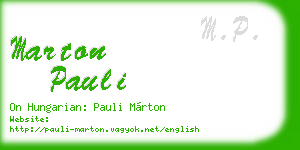 marton pauli business card